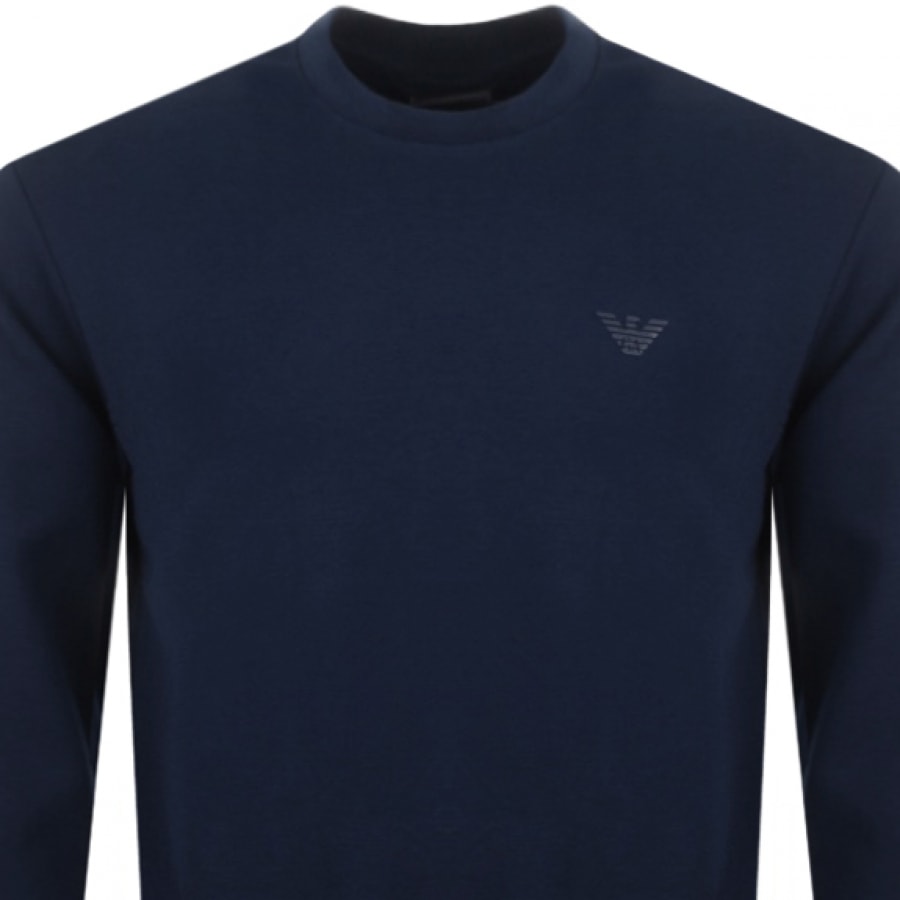 Alternative Image for ProductEmporio Armani Crew Neck Logo Sweatshirt Navy2